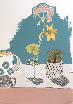 Kitchen window sill print