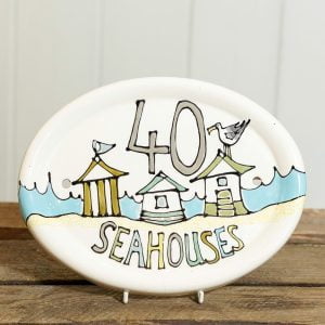 Personalised medium ceramic house plaque by Thea Cutting, Gallery Thea