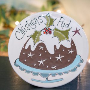 Christmas pudding plate