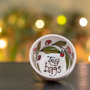 Small Bowl with Berries, Leaves and 'Tea bags' Design