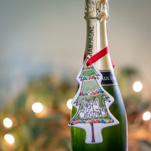 Hanging Tree Ornament with Lights and "Merry Christmas"