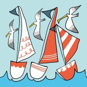 Sailing Boats print by Thea Cutting
