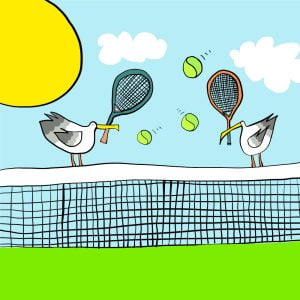 Tennis Gulls print by Thea Cutting