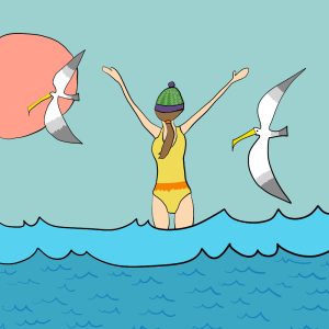 Sea Swimming print by Thea Cutting