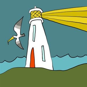 Lighthouse print by Thea Cutting
