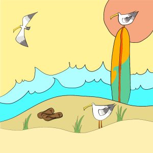 Surf's Up print by Thea Cuttings