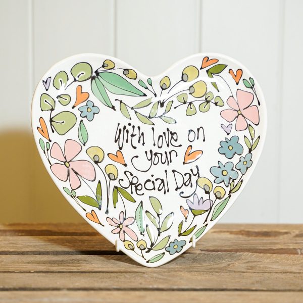Heart-shaped ceramic plate, by Thea Cutting, Gallery Thea