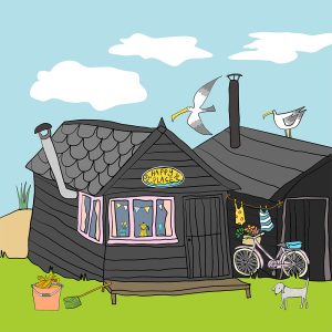 Walberswick Huts print by Thea Cutting, Gallery Thea