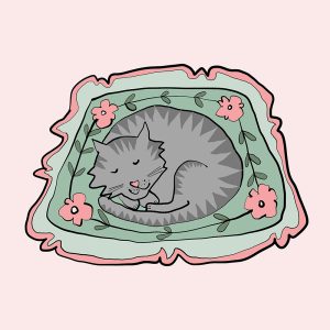 Sleeping Cat print by Thea Cutting, Gallery Thea