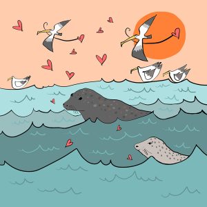 Heart Seals print by Thea Cutting, Gallery Thea