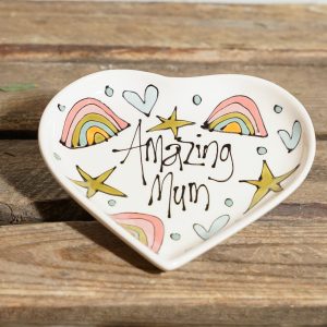 Amazing mum heart-shaped ceramic dish by Gallery Thea