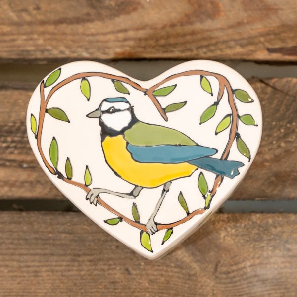 Blue tit heart shaped box by Thea Cutting, Gallery Thea