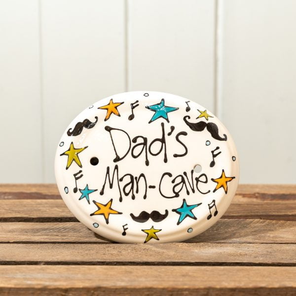 Dad's Man-Cave ceramic plaque by Thea Cutting, Gallery Thea