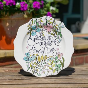 Congratulations on your special day plate by Thea Cutting, Gallery Thea