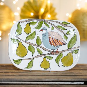Partridge plate by Thea Cutting, Gallery Thea