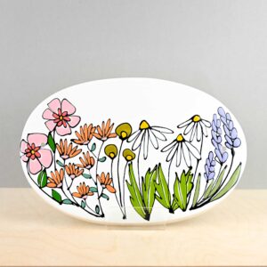 Flower Oval House Plaque - Large
