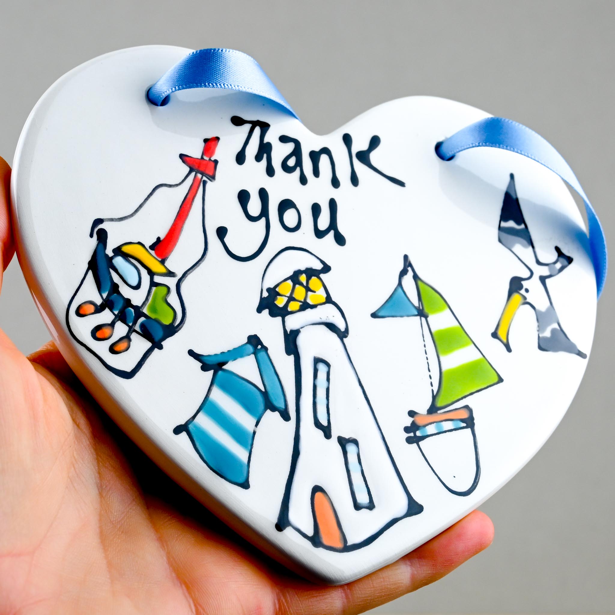 Seaside Hanging Heart with Ribbon - Image 5